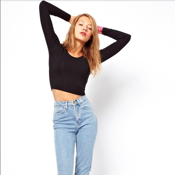 american apparel long sleeve crop top